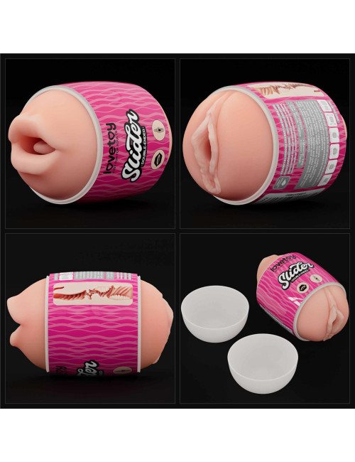Lovetoy Slider Masturbator Dwustronny Usta i Pochwa