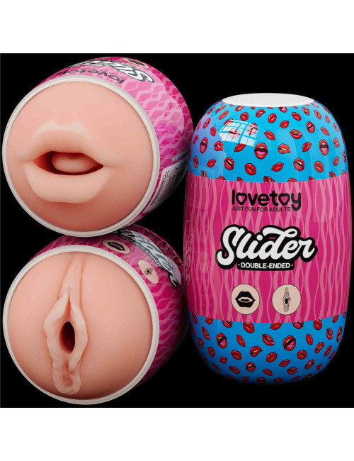 Lovetoy Slider Masturbator Dwustronny Usta i Pochwa