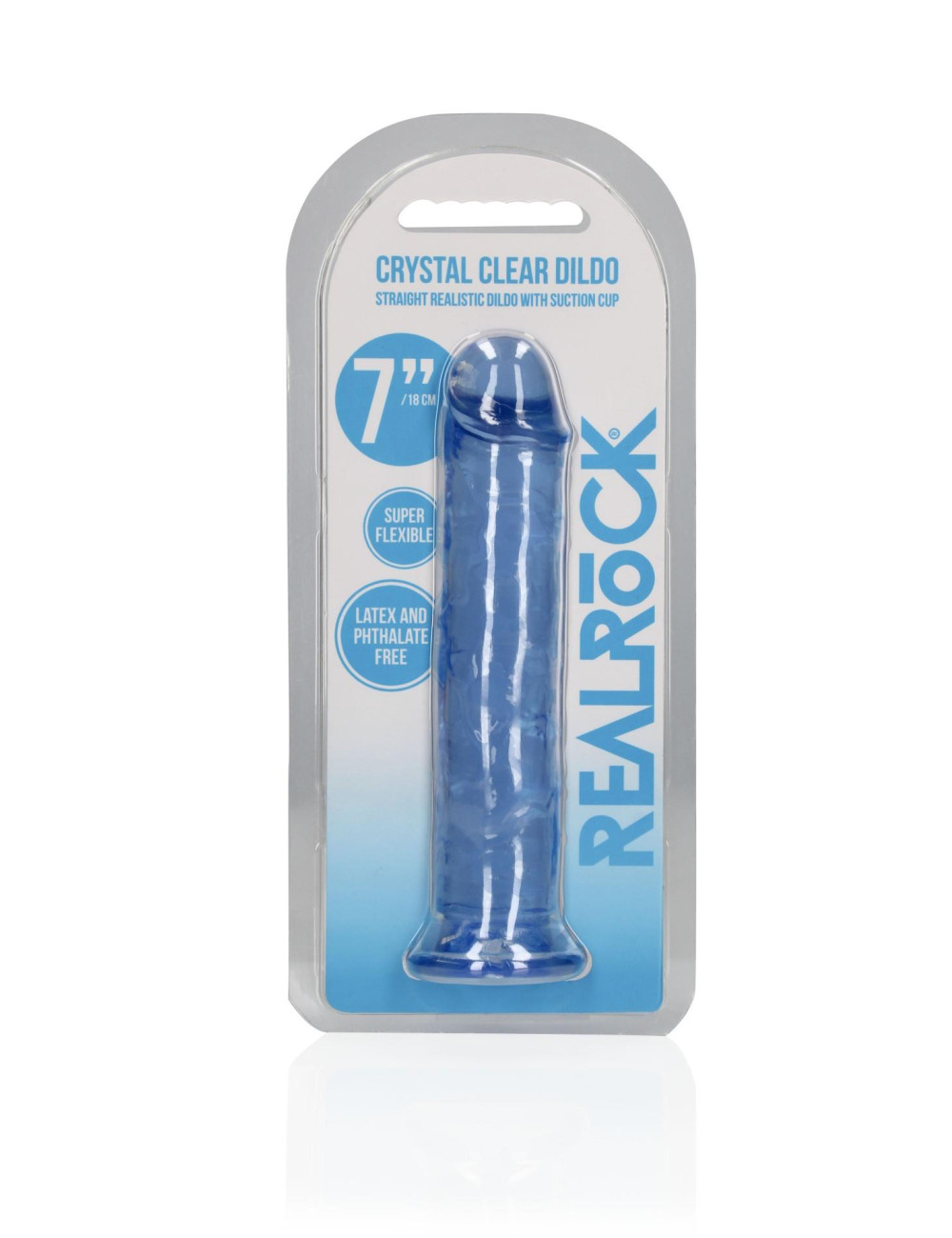 Realistyczne dildo z przyssawką RealRock 18 cm - Niebieskie