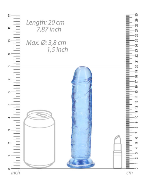 Realistyczne dildo z przyssawką RealRock 18 cm - Niebieskie