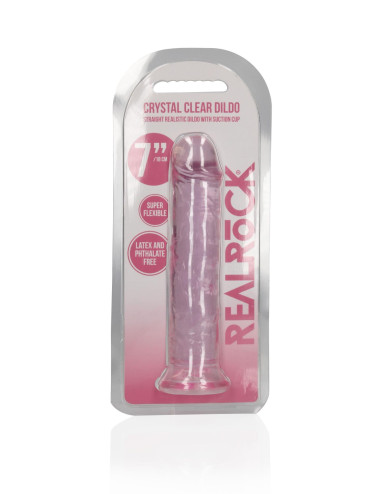 Realistyczne dildo z przyssawką RealRock 18 cm - Różowe
