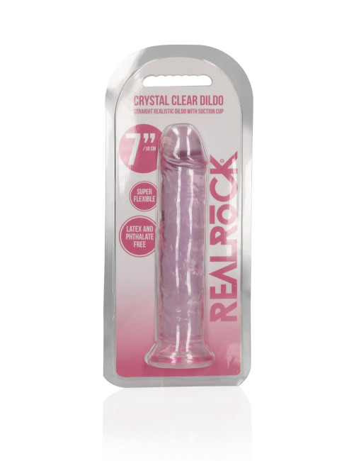 Realistyczne dildo z przyssawką RealRock 18 cm - Różowe