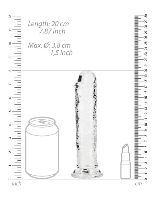 Realistyczne dildo z przyssawką RealRock 18 cm - Transparentne