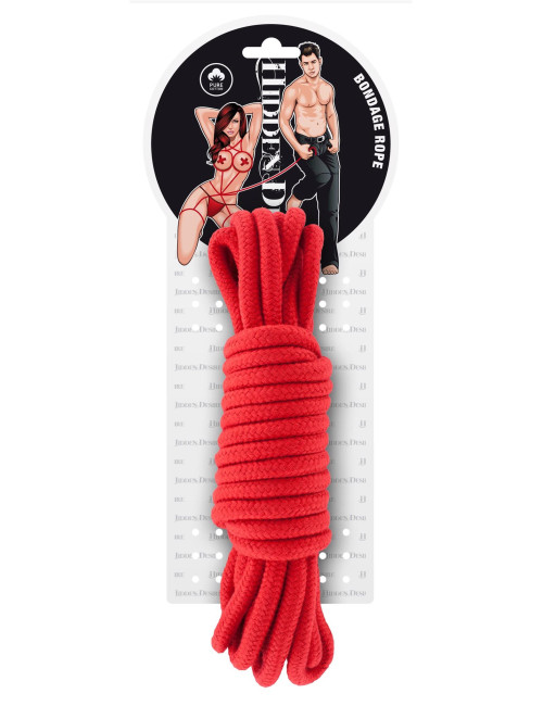 Hidden Desire Czerwona Lina do Wiązań Bondage 5M
