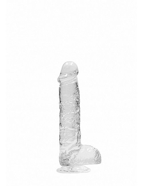 RealRock Realistic Dildo With Balls 15 cm - transparentny