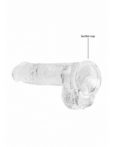 6 / 15 cm Realistic Dildo With Balls - Transparent
