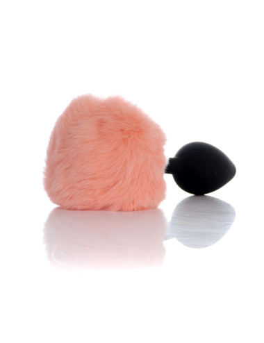 Plug-Jewellery Silicon PLUG - Bunny Tail - Black-Peach