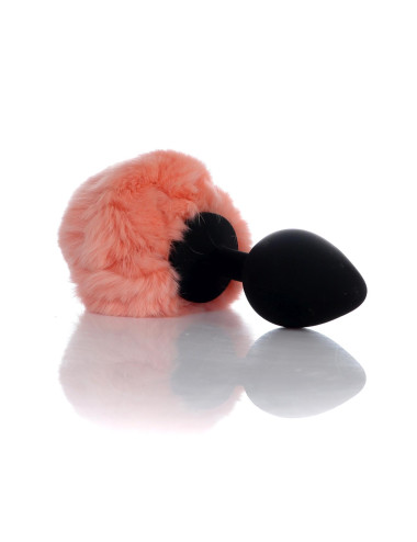 Plug-Jewellery Silicon PLUG - Bunny Tail - Black-Peach