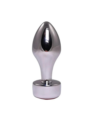 Silver Butt Plug with Pink Diamond