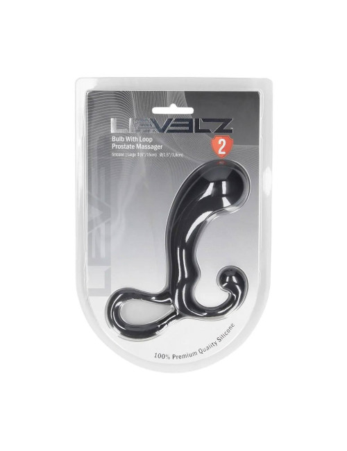 Stymulator prostaty Bulb Loop Silicone Pro L czarny - silikonowy masażer analny LEVELZ