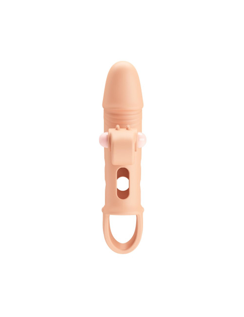 ROMANCE - Penis sleeve,  TPE material,vibration, battery LR41*3, Flesh