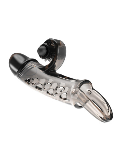 ROMANCE - Penis sleeve,  TPE material,vibration, battery LR41*3, Black