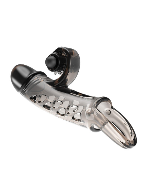 ROMANCE - Penis sleeve,  TPE material,vibration, battery LR41*3, Black
