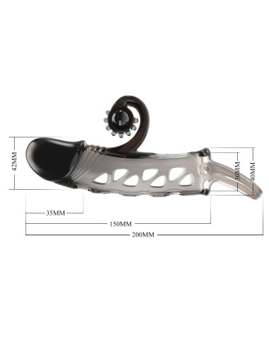 ROMANCE - Penis sleeve,  TPE material,vibration, battery LR41*3, Black