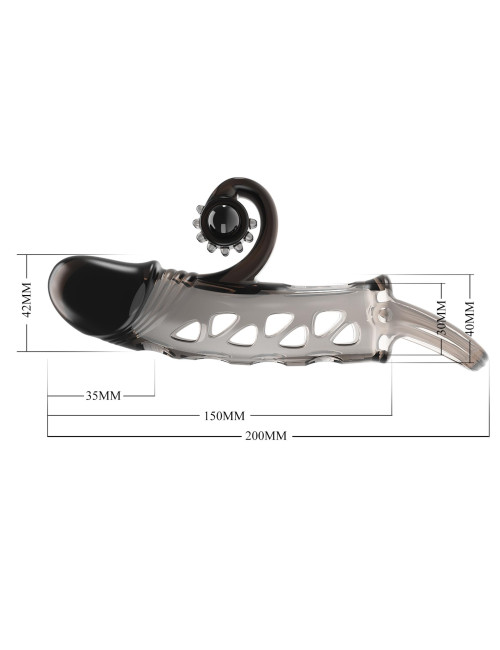 ROMANCE - Penis sleeve,  TPE material,vibration, battery LR41*3, Black