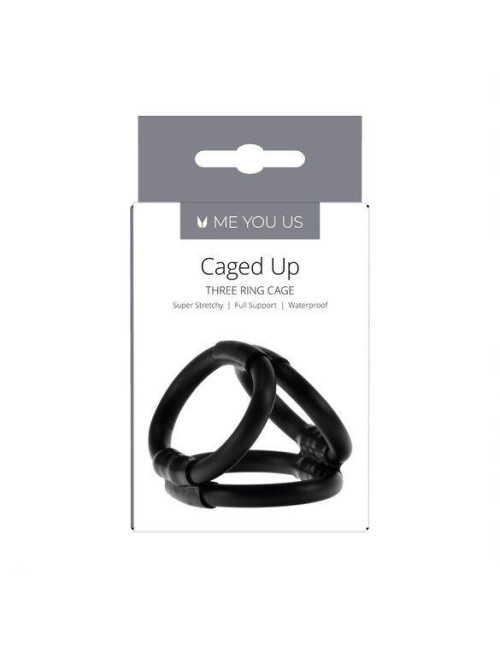Pierścień- Me You Us Caged Up Cock Cage Black