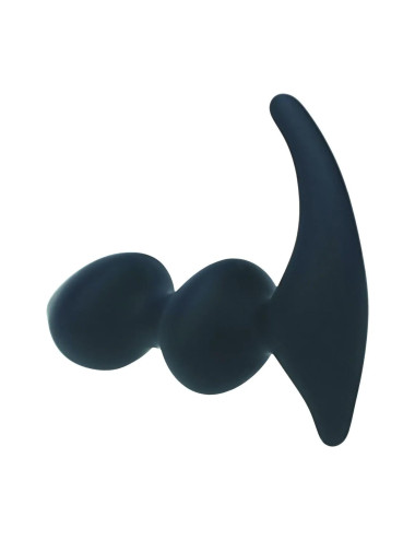 Full Double Ripple Silicone Prostate Massager - Black