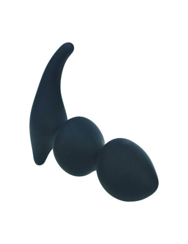 Full Double Ripple Silicone Prostate Massager - Black