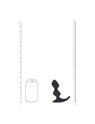 Full Double Ripple Silicone Prostate Massager - Black