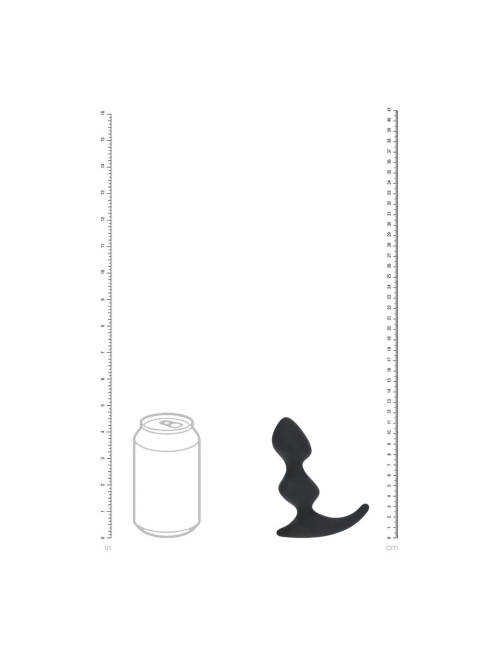 Full Double Ripple Silicone Prostate Massager - Black