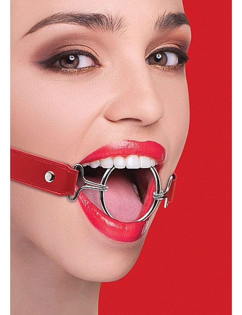 Ouch! Ring Gag XL - Czerwony Kula Rozpórka z Ringiem