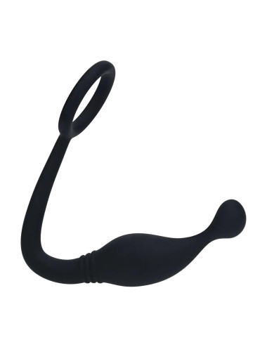 Silicone Cockring with Prostate Stimulator - M - Black