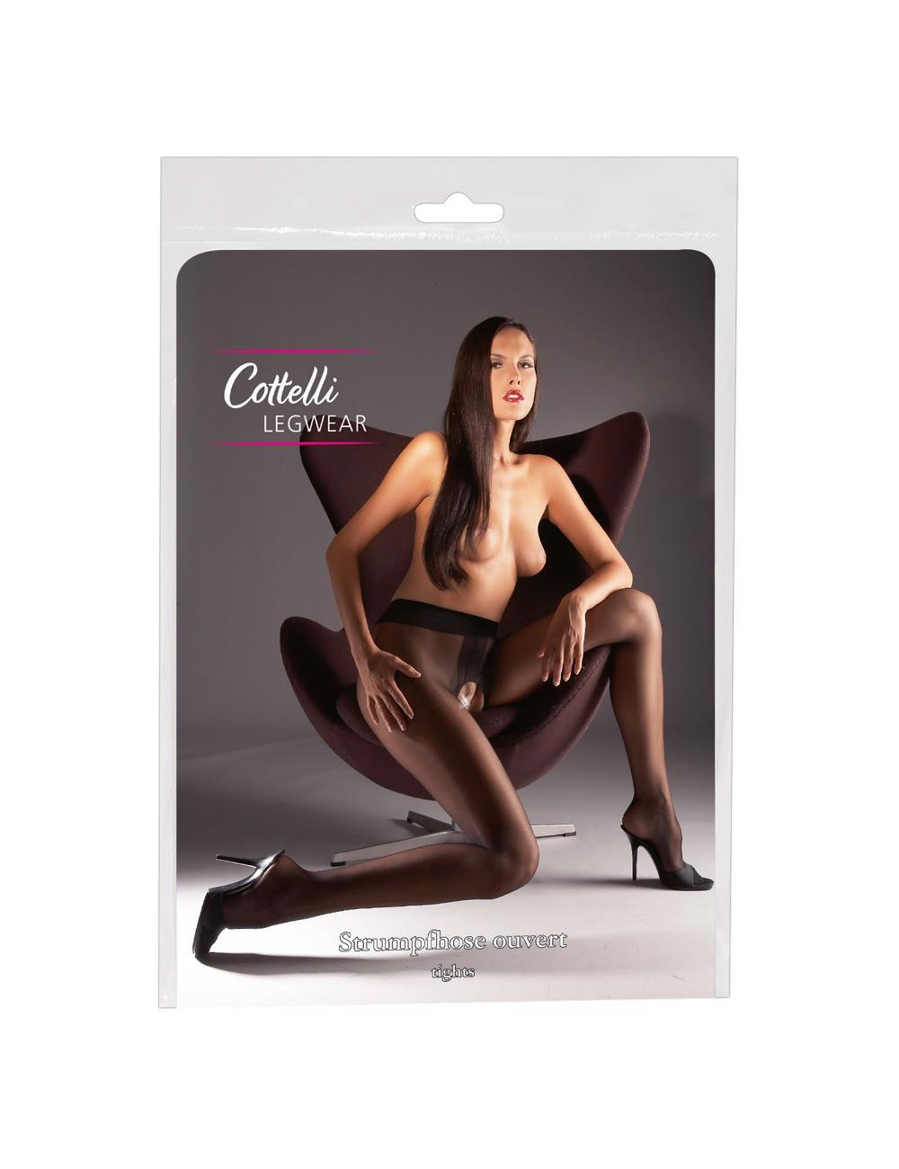 Cottelli Legwear Czarne rajstopy bez kroku Rozmiar 5