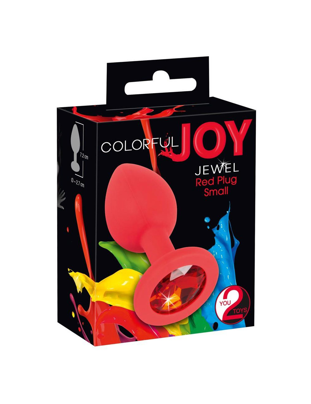 Korek analny z czerwoną cyrkonią Colorful Joy Jewel Red