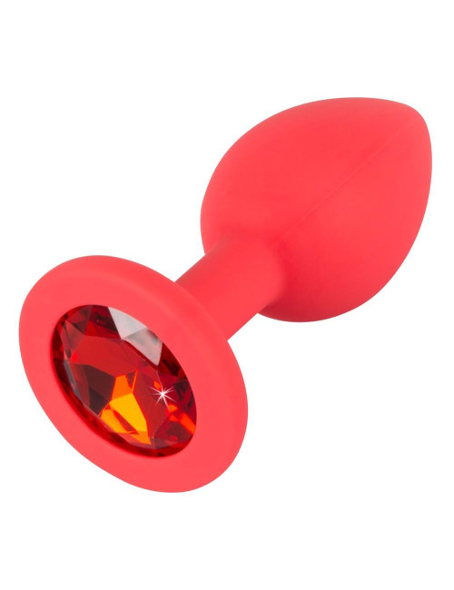 Korek analny z czerwoną cyrkonią Colorful Joy Jewel Red