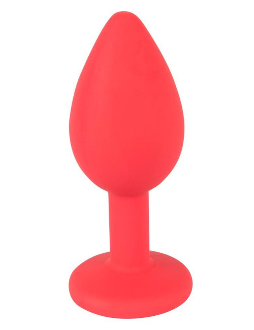 Korek analny z czerwoną cyrkonią Colorful Joy Jewel Red