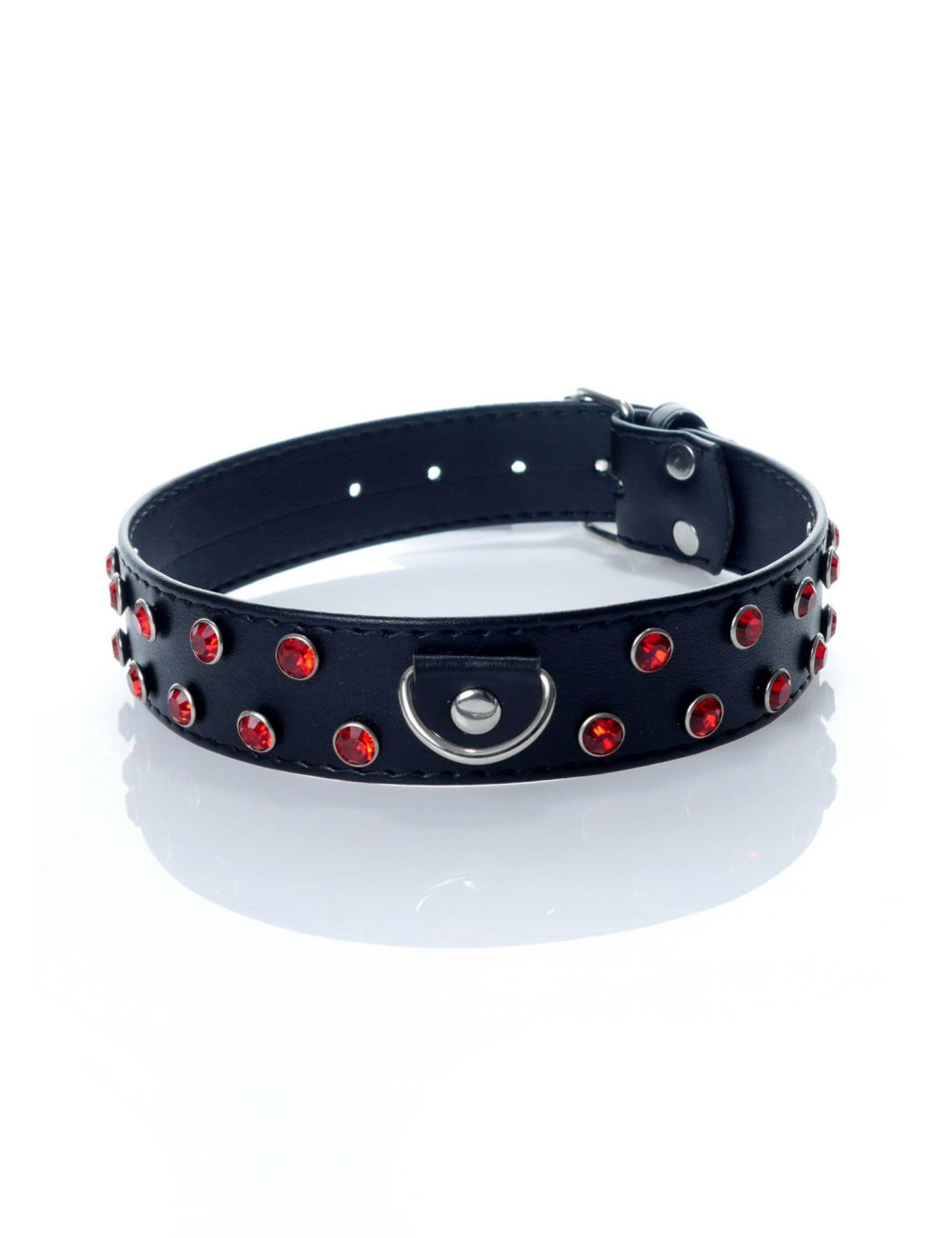 Obroża fetiszowa z czerwonym kryształem Fetish B-Series 3 cm