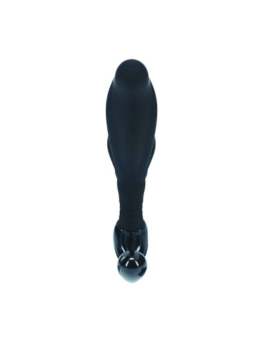 Rippled with Hard Loop Silicone Prostate Massager - M - Black