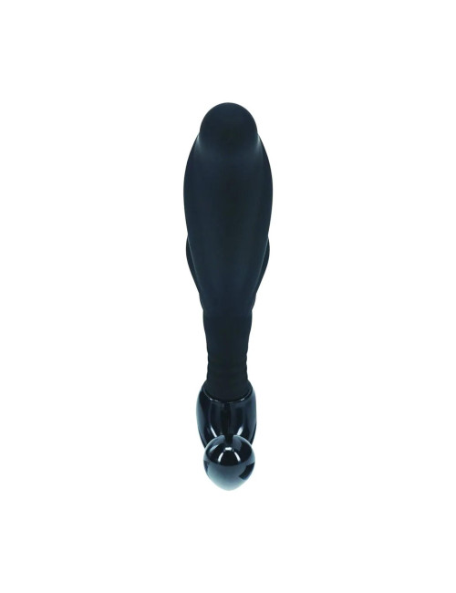 Rippled with Hard Loop Silicone Prostate Massager - M - Black