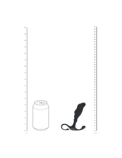 Rippled with Hard Loop Silicone Prostate Massager - M - Black