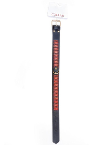 Fetish B - Series Collar with crystals 3 cm Red Line