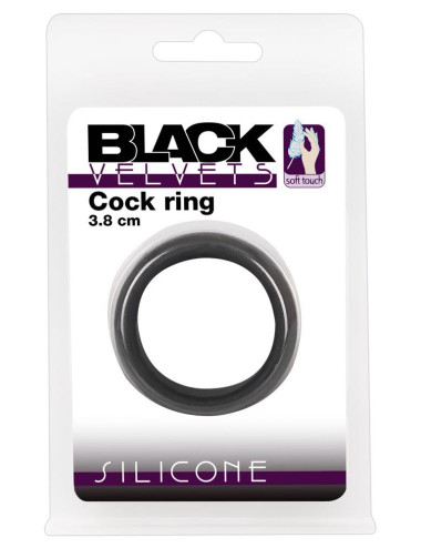 Pierścień erekcyjny silikonowy Black Velvets 3,8 cm – bez wibracji, zabawki, pierścienie