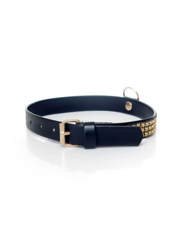 Fetish B - Series Collar with crystals 2 cm gold