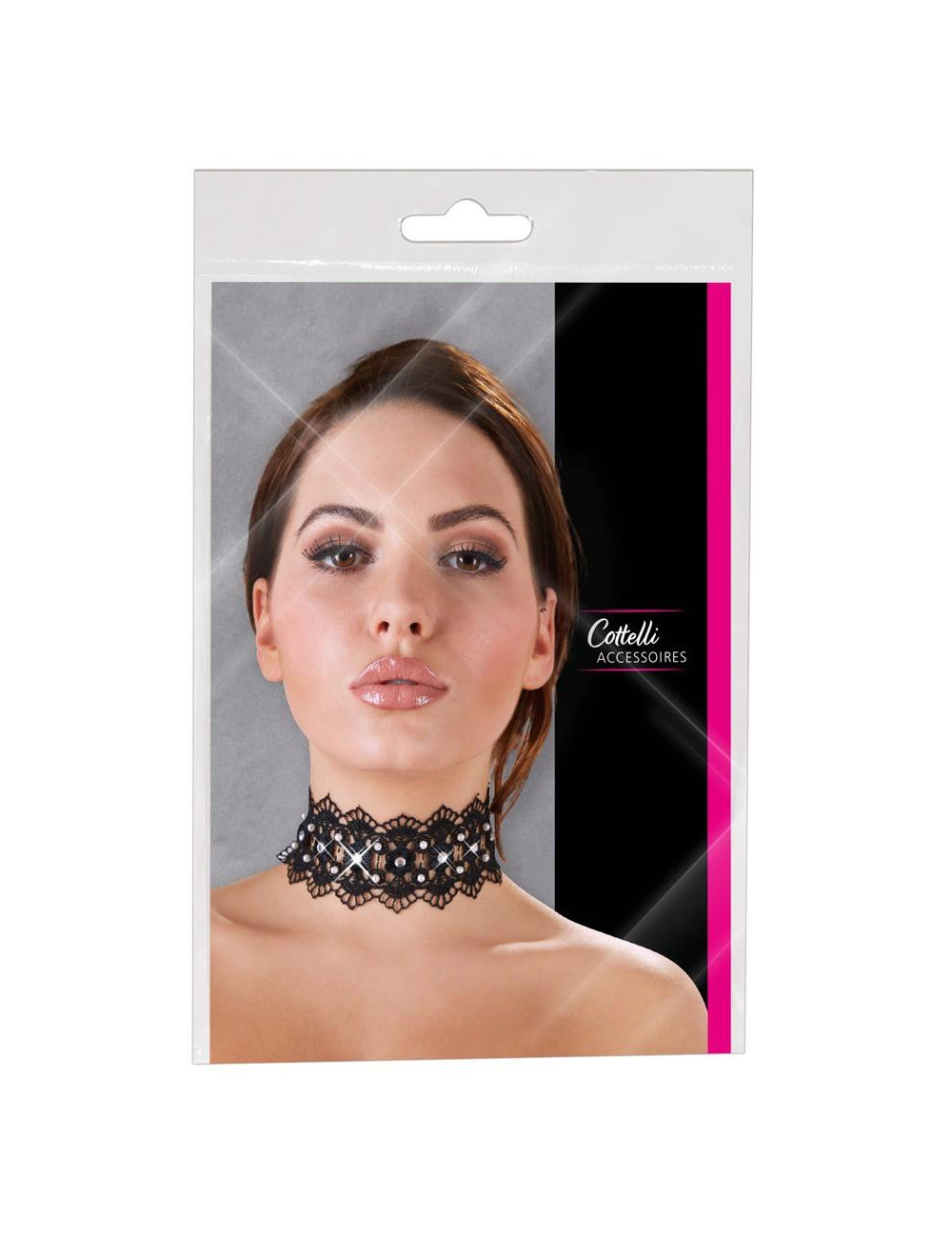 Embroidered Choker+Rhinestones