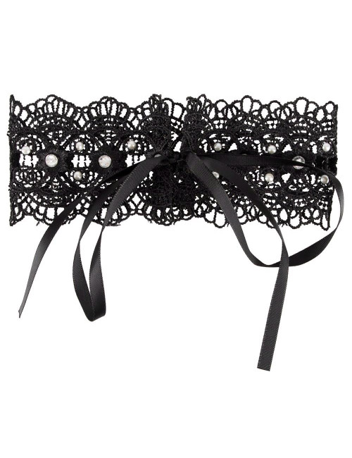 Embroidered Choker+Rhinestones