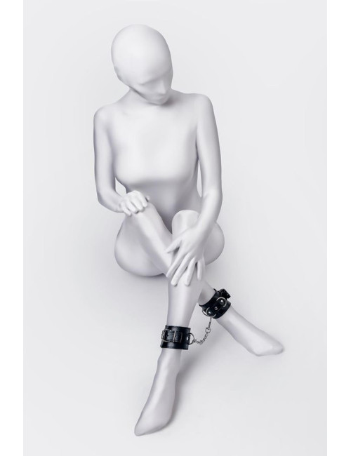 Anonymo handcuffs, PU leather, black, 26.5 cm