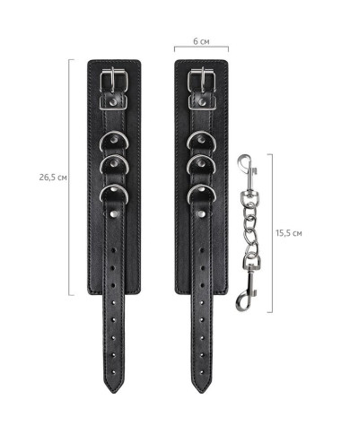 Anonymo handcuffs, PU leather, black, 26.5 cm