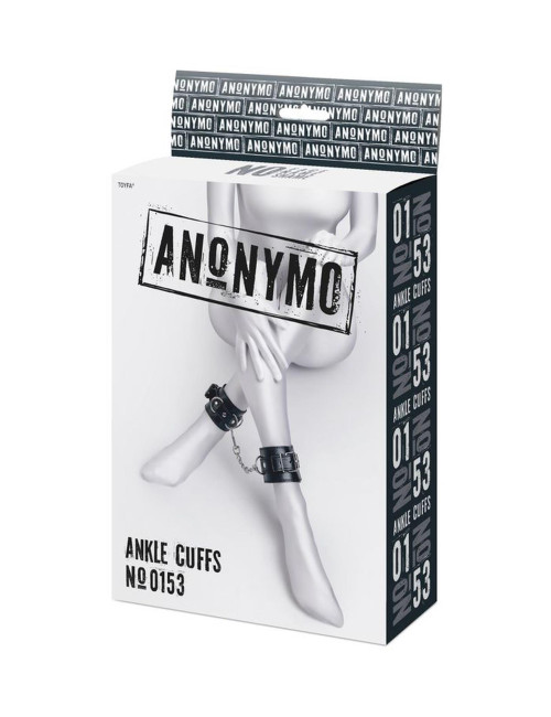 Anonymo handcuffs, PU leather, black, 26.5 cm