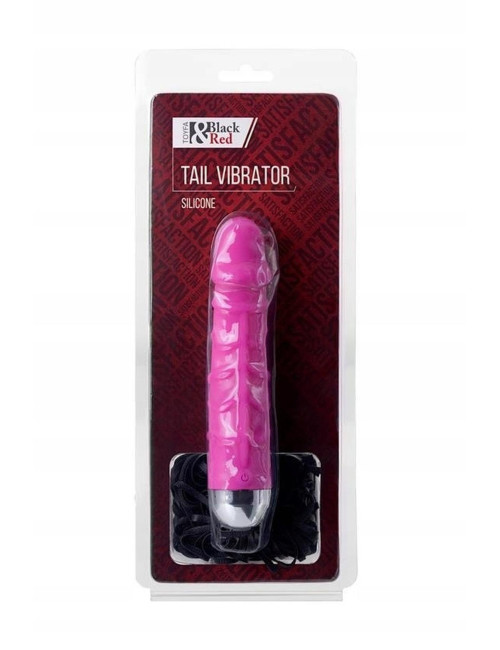 xBlack & Red - Realistyczny Wibrator silikonowy, 6 Trybów, 16 cm, różowy