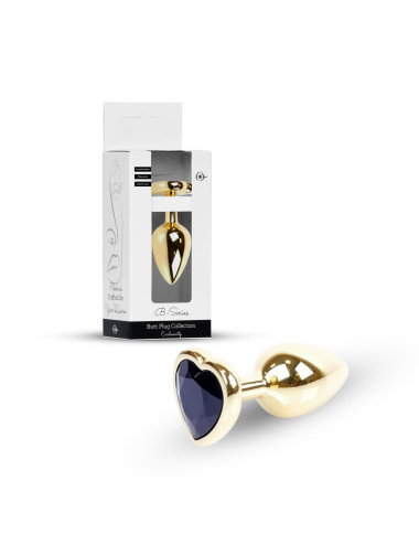 Plug-Jewellery Gold  Heart PLUG- Black