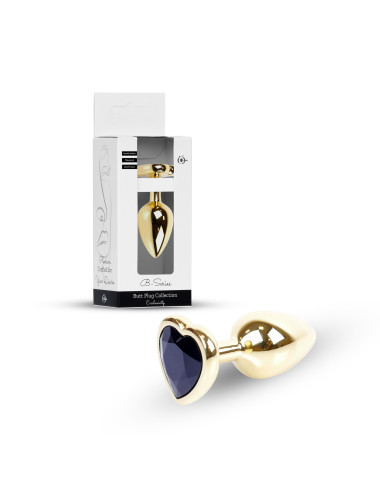 Plug-Jewellery Gold  Heart PLUG- Black