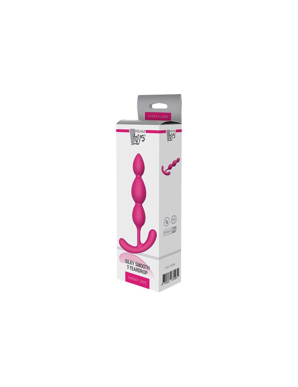 Cheeky Love Silky Smooth T-Teardrop - Korek analny silikonowy medyczny bez ftalanow, plug analny