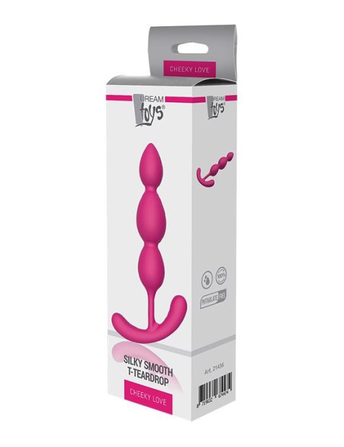 Cheeky Love Silky Smooth T-Teardrop - Korek analny silikonowy medyczny bez ftalanow, plug analny