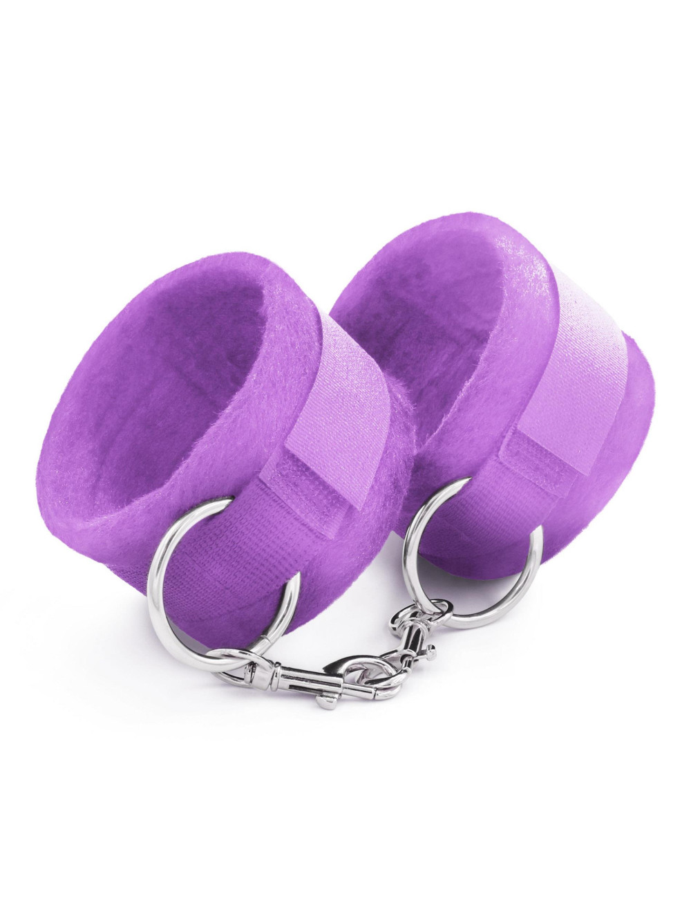 TOUGH LOVE VELCRO HANDCUFFS WITH EXTRA 40CM CHAIN CRUSHIOUS PURPLE