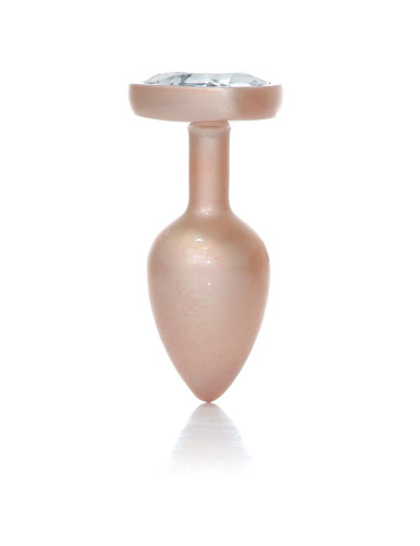 Plug-Jewellery Pearl Gold Heart PLUG- Clear S