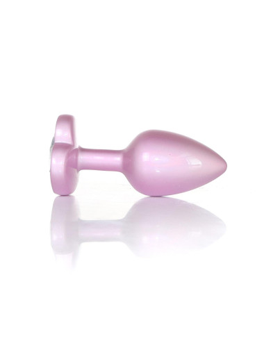 Plug-Jewellery Pearl Pink Heart PLUG- Clear S